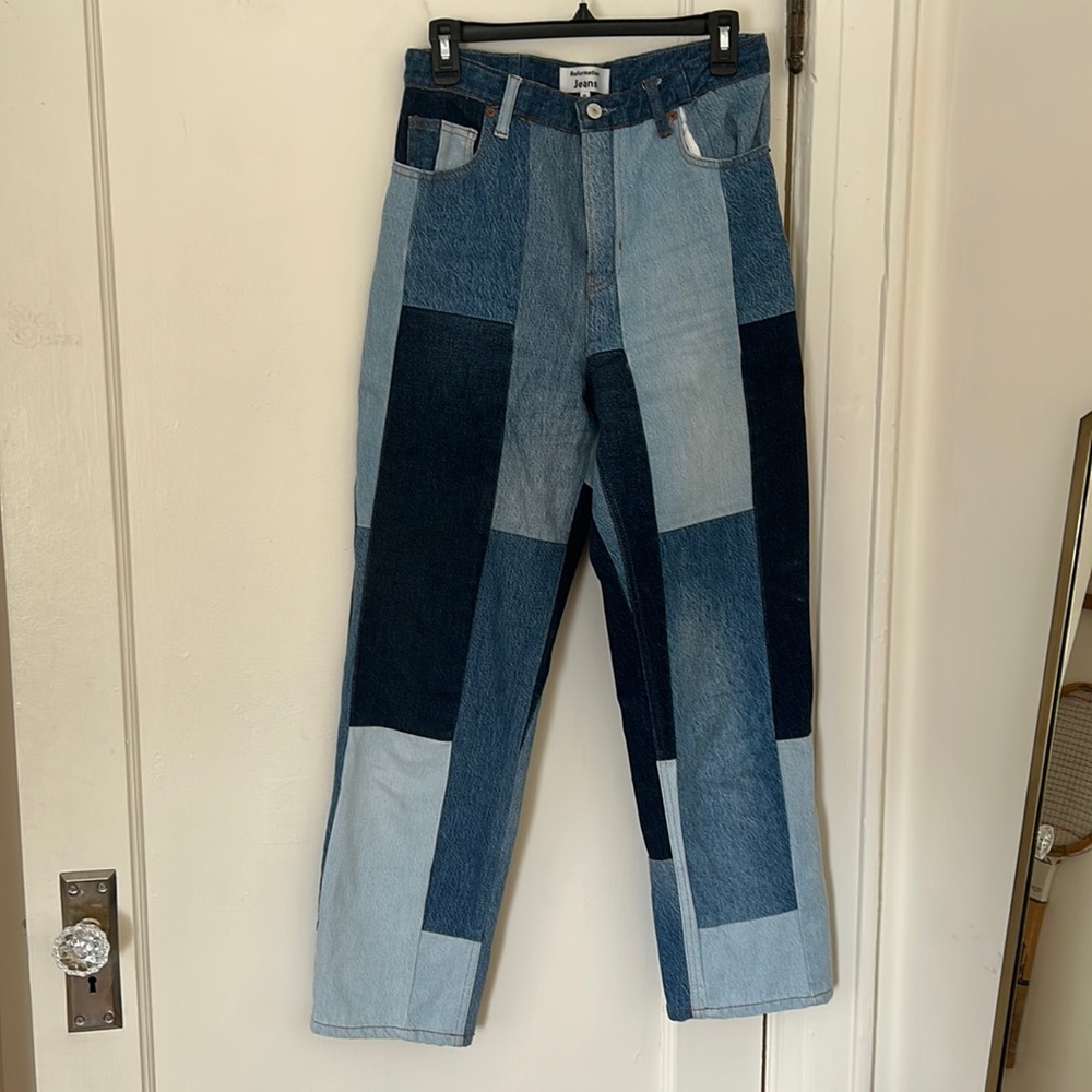 Reformation Upcycled Patchwork Jeans
